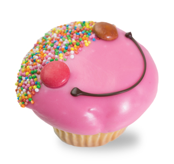 Pink Funny Face Cupcakes  Individual  Treats Cupcakes